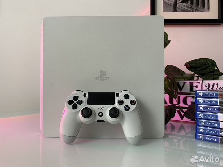 Sony playstation ps 4 slim 1 tb белая + 50 игр