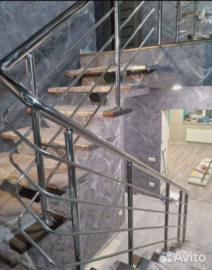 Перила из нержавеющей стали в дом