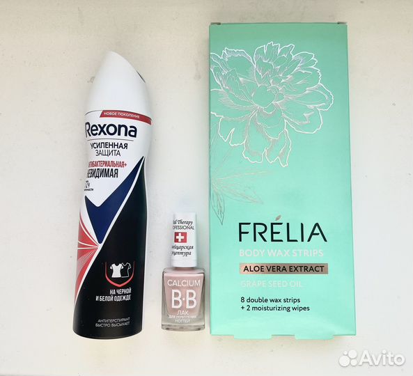 Восковые полоски, дезодорант и лак