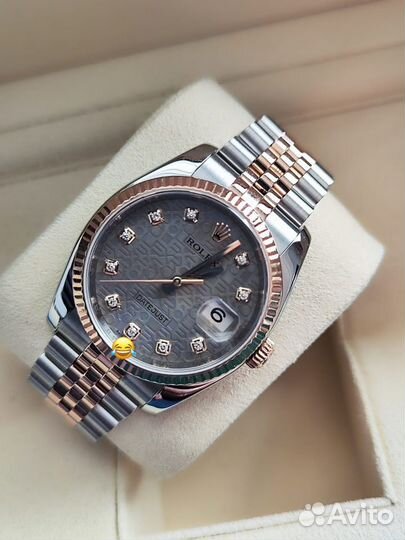 Rolex Datejust 36 Smoke Grey Everose Gold Diamond