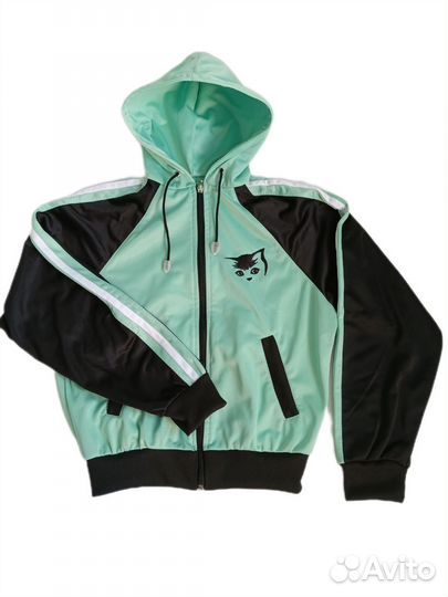 Новый спортивный костюм 140 146 черный зеленый