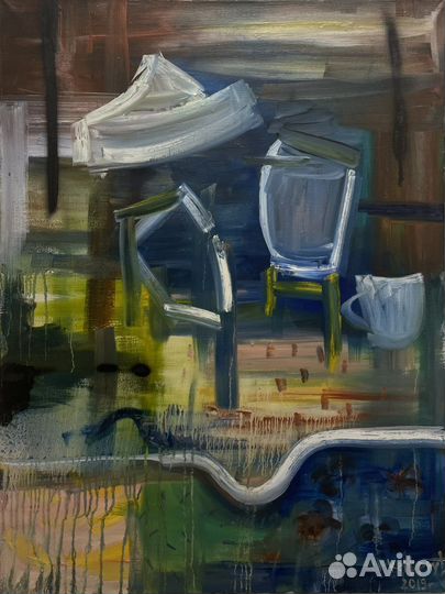 One million of blue flashes, painting