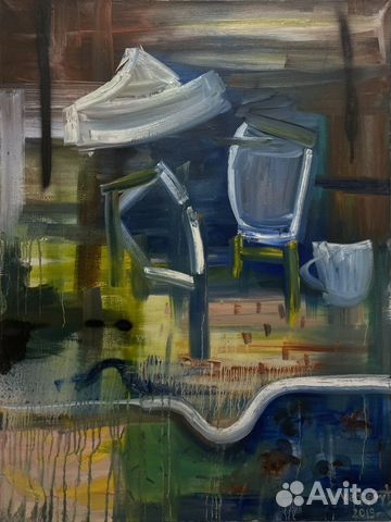 One million of blue flashes, painting