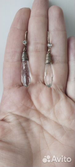 Серьги серебро винтаж 875 проба