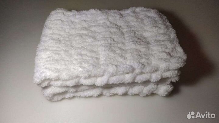 Шарф из Ализе пуффи белый