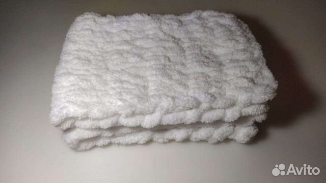 Шарф из Ализе пуффи белый