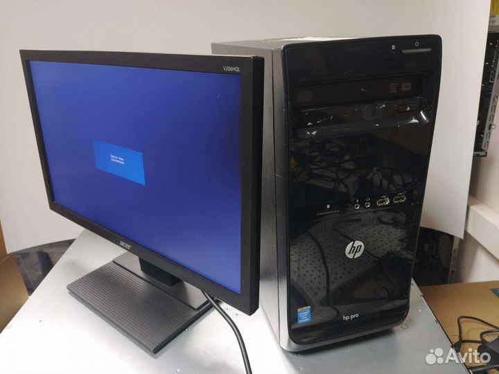 HP компьютер и монитор глянцевый