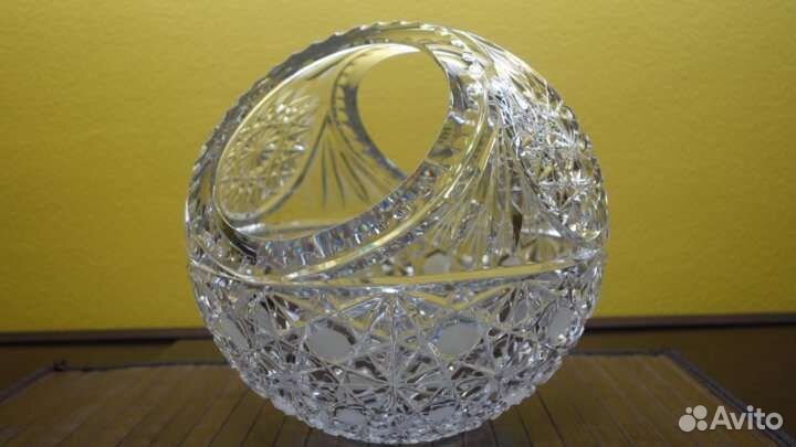 Хрустальная ваза корзинка СССР