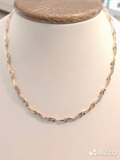 Колье из золота с фианитами 585 проба 14,8гр 50р