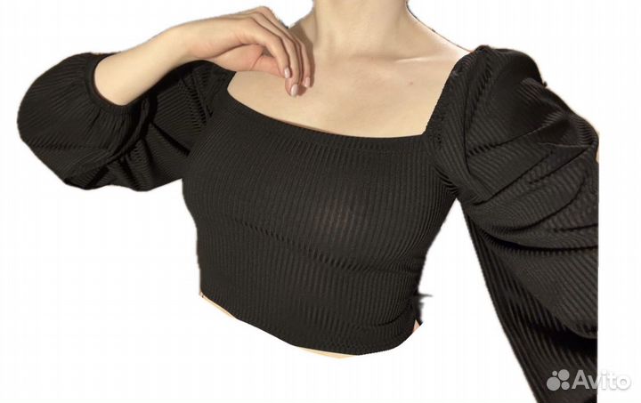 Топ с длинным рукавом на завязках