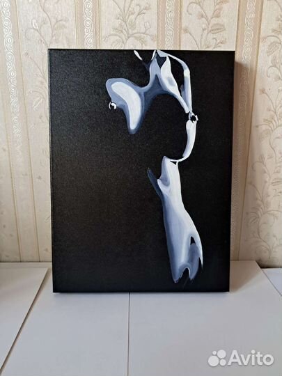 Картина маслом на холсте 30х40 в стиле ню