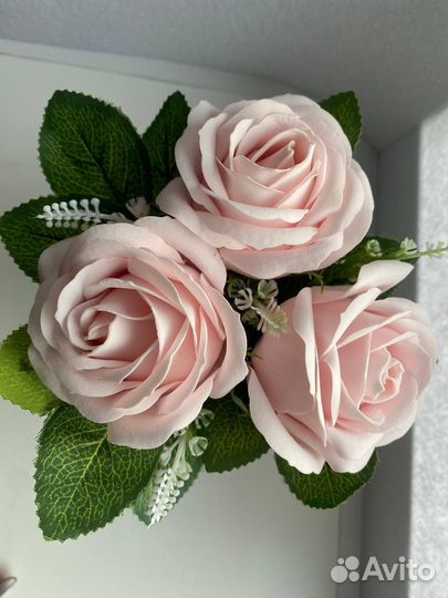 Букет из мыльных цветов в стаканчике