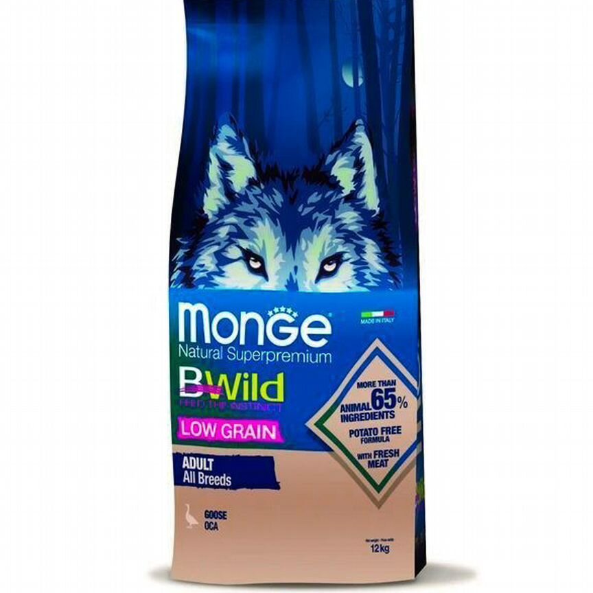 Корм Monge Dog BWild LOW grain12.5 кг