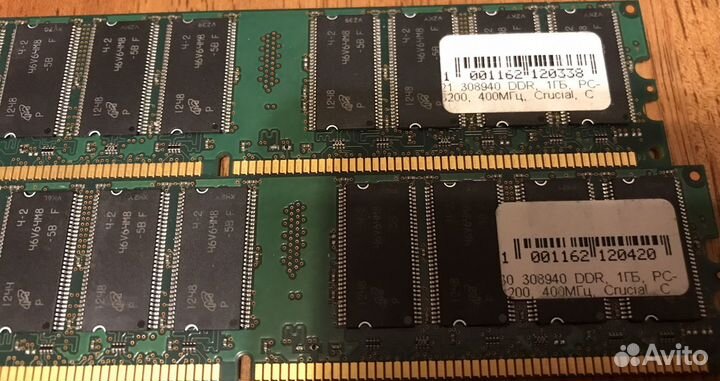 Оперативная память Crucial ddr 1gb PC3200 400Мгц