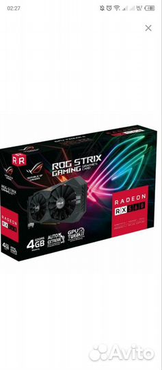 Видеокарта Asus Radeon RX 560 ROG strix gaming 4G