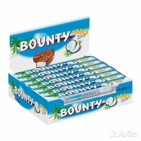 Шоколадный батончик Bounty Trio 82,5 г