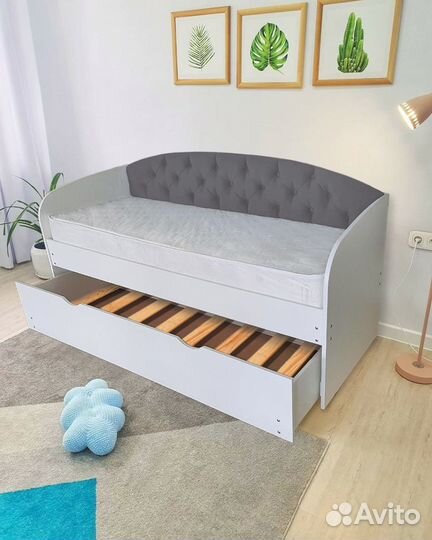 Кровать от 2х лет 2е спальное лдсп велюр
