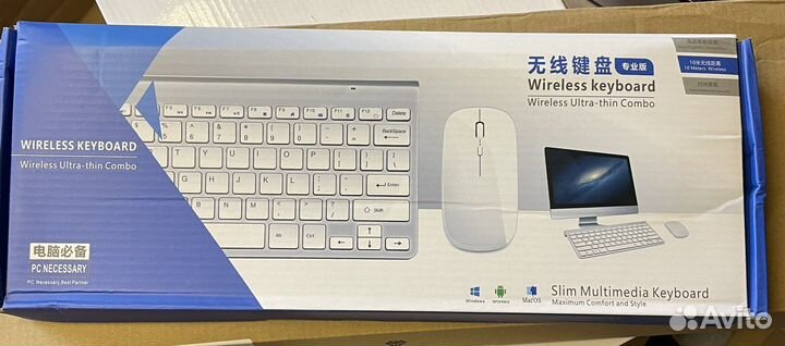 Мини-клавиатура и мышь беспроводные