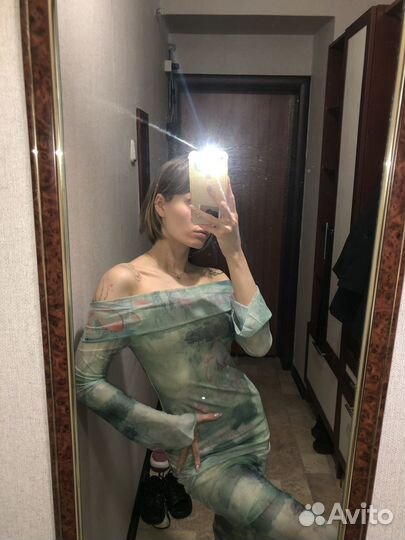 Платье сетчатое макси