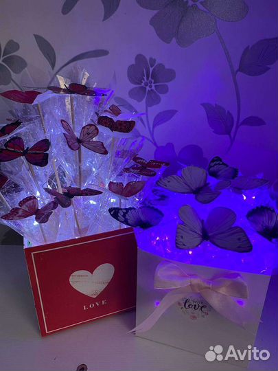 Букет из бабочек. Бабочки в коробках