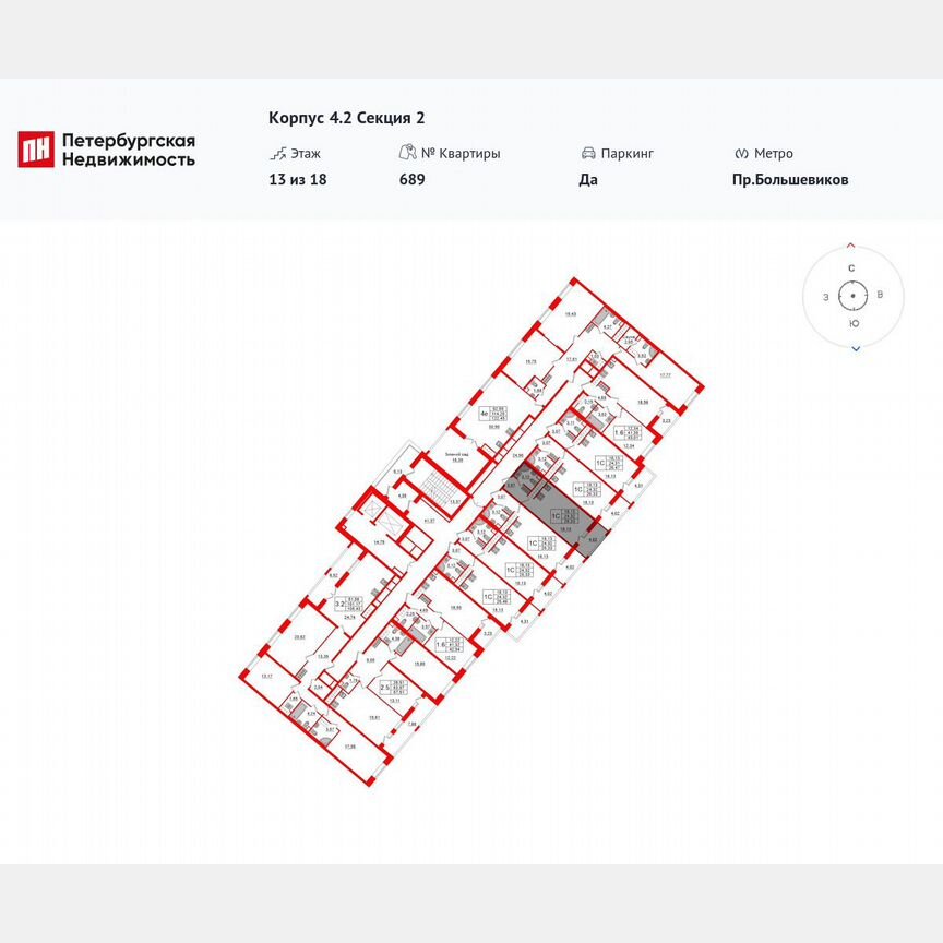 Квартира-студия, 24,3 м², 18/18 эт.