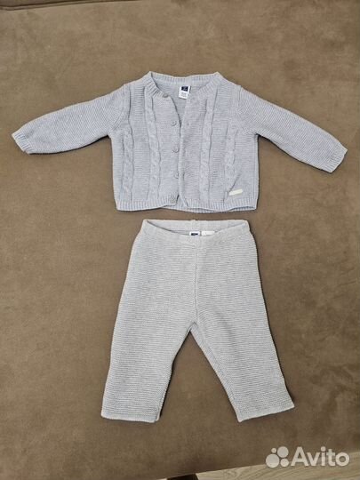 Вязаный костюм детский 3-6 мес