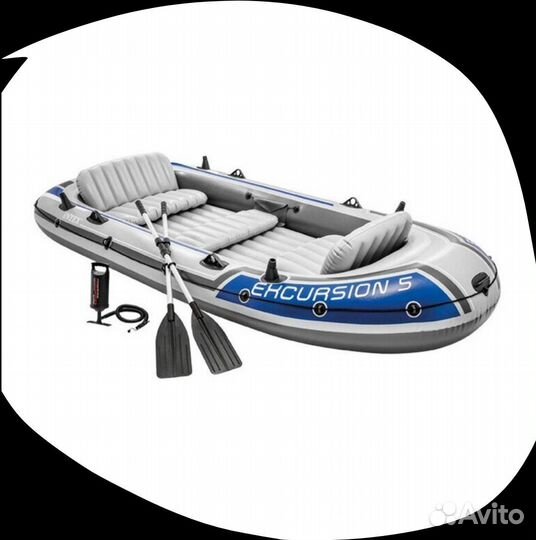 Лодка надувная 5 мест intex