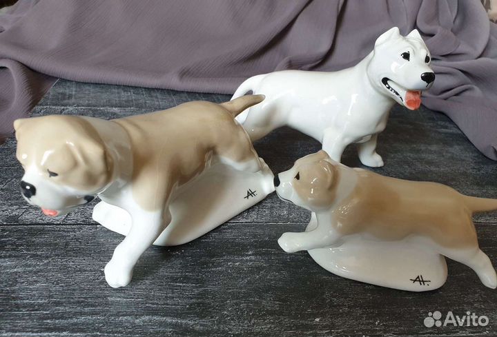 Фигурки собак фаянс, вербилки скульптор Абрамович