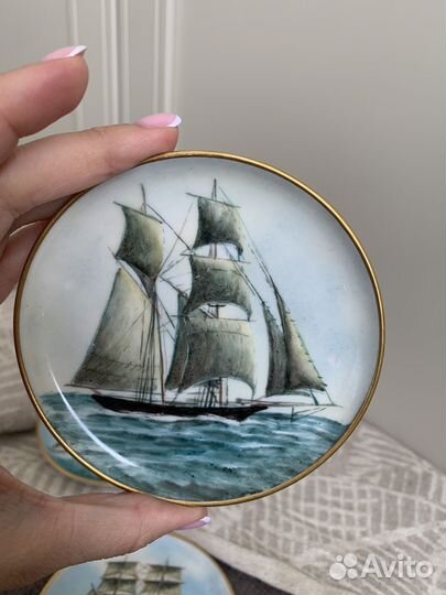 Винтажные тарелки с кораблями