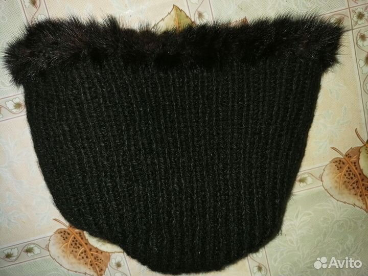 Шапка норковая женская вязаная