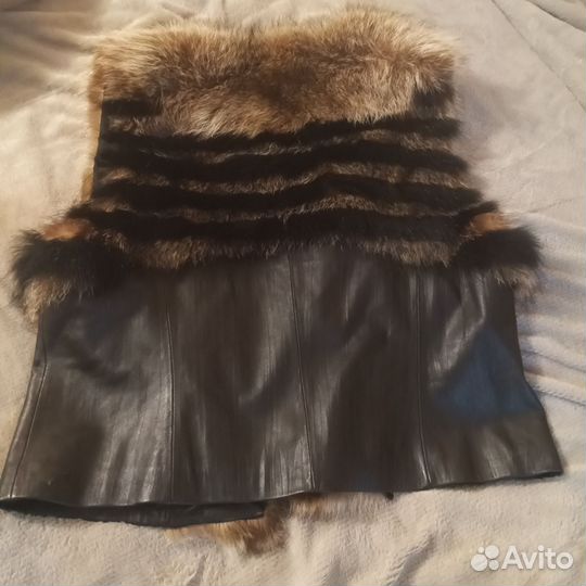 Жилет натуральная кожа и мех