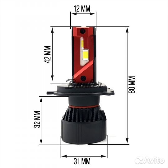 Светодиодная автолампа Sariti Y1 H4 5500K,12V