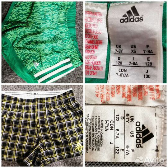 Шорты adidas,h&m, sela от5до12 лет