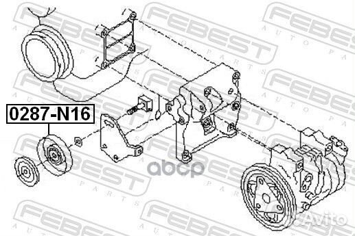 Ролик натяжной ремня кондиц nissan almera N16