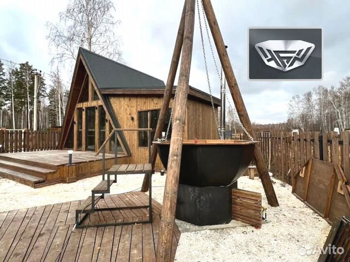 Банный чан на дровах из нержавейки