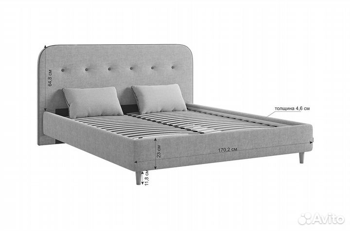 Кровать с основанием Лео 160х200 см (медовый (велю