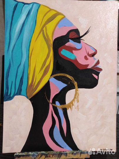 Картина маслом африканка