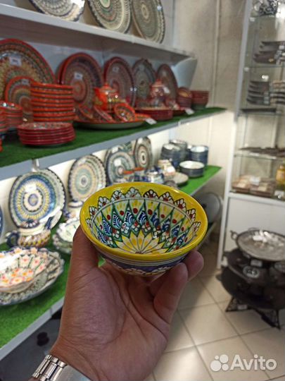 Тарелка-узбекский ляган 34см желтый