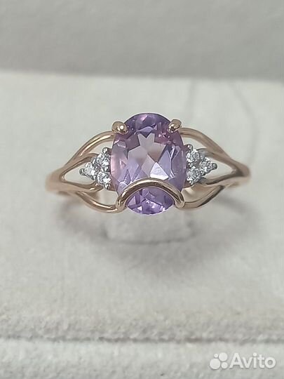 Золотое кольцо с аметистом. Арт.24