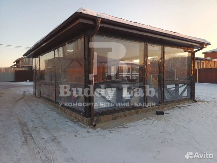 Мягкие окна безрамное остекление веранд, беседок