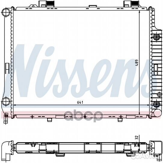 Радиатор MB W210 2.8/3.2 A/T 96-02 62666A Nissens