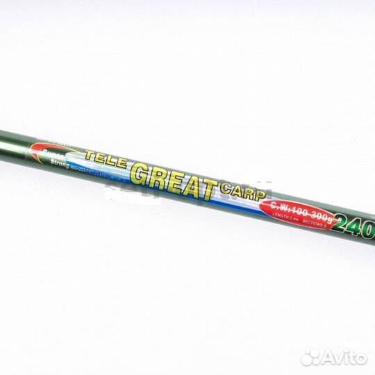 Удилище карповое 240см 100-300гр skyfish телескоп