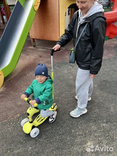 Самокат детский беговел с ручкой