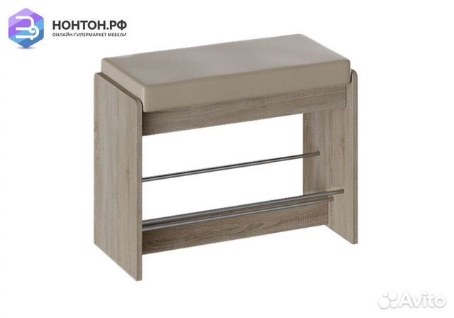 Тумба для обуви Тайм 1 дуб сонома трюфель / кожзам