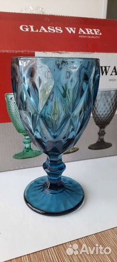 Бокалы фужеры цветное стекло