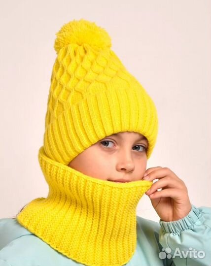 Шапка со снудом детская 52-56