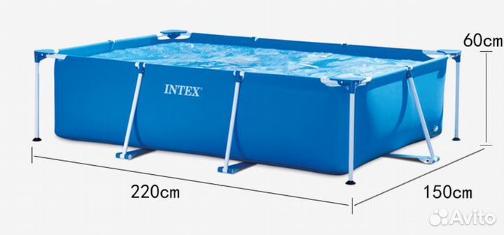 Каркасный бассейн 220х150х60 intex