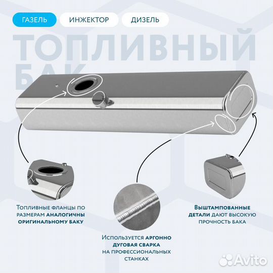 Топливный бак на Газель 140л инжектор