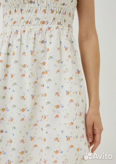 Платье хлопковое в цветочек xs