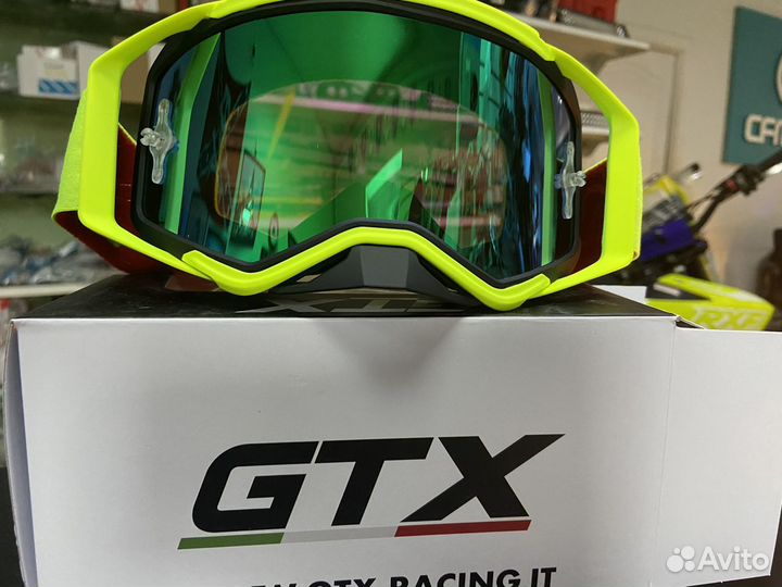 Очки Мотокросс GTX 5027 салатовые